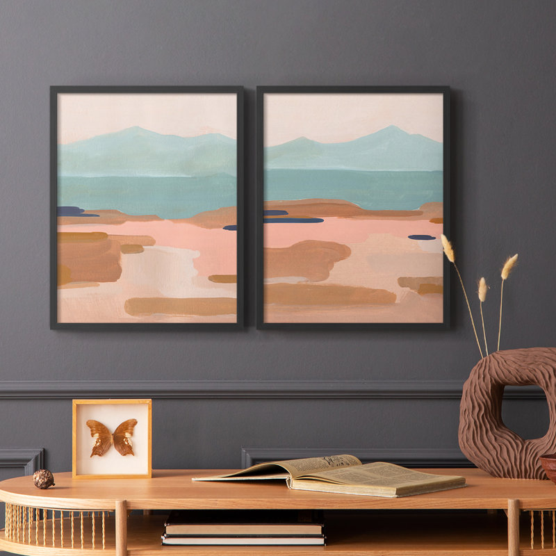 «Desert Sunrise I», reproduction encadrée de qualité supérieure - prête à être accrochée - aucun clou requis - aucun clou requis