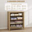 Armoire de rangement en rotin tissé à 4 tiroirs, grand rangement en chêne de 37 pouces pour le salon, le couloir ou le placard