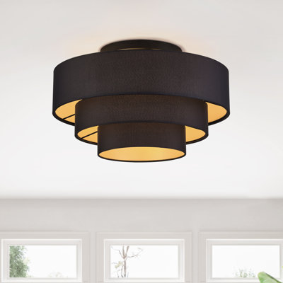 Hollenbeck 4 Light Black Extra Large Semi-Flush