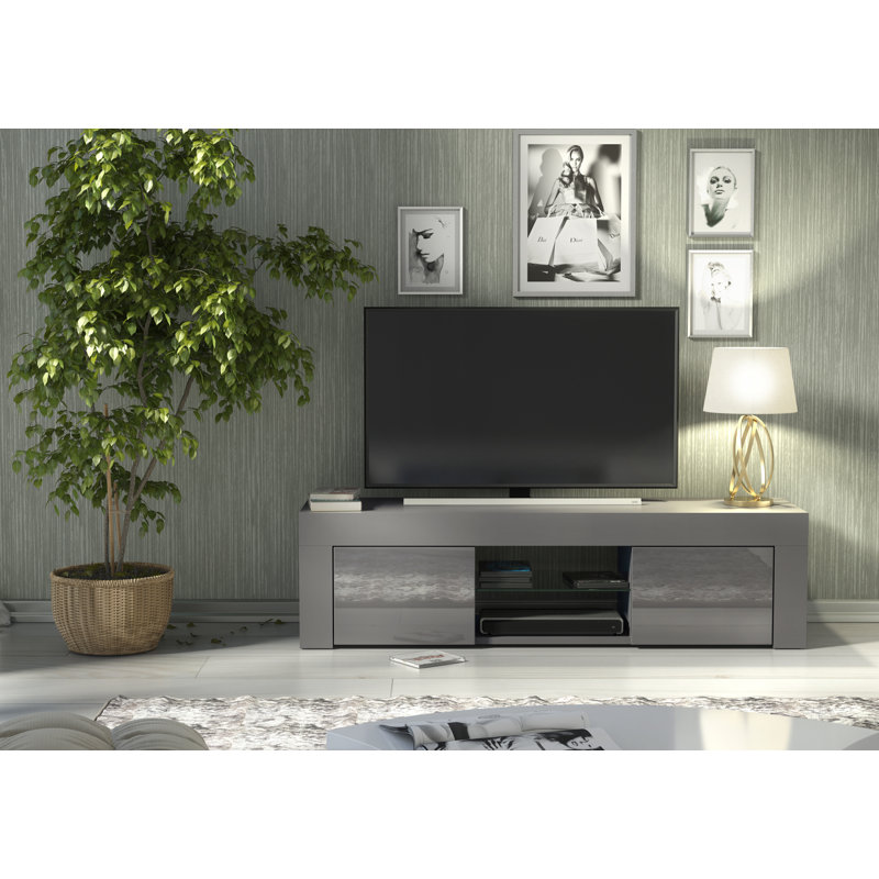 Davarrio Unfinished TV Stand for TVs up to 48", Dark/Grey