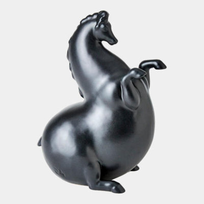 Sculpture cheval andalou noir mat H 12 po x l 6 po x P 10 po