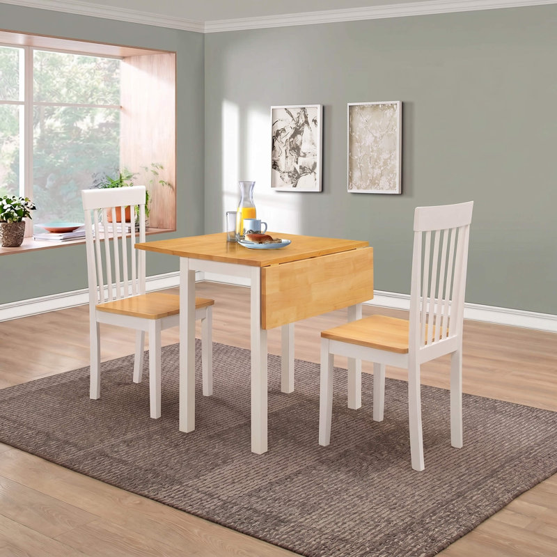 Rubberwood Dining Table with Wood Base