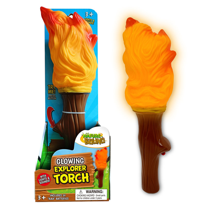 Nature Bound: Torche Glowing Explorer - jouet lumineux portatif, sons de cricket-cricket, lumière scintillante-brillante, jeu de camping en plein air, enfants 3+