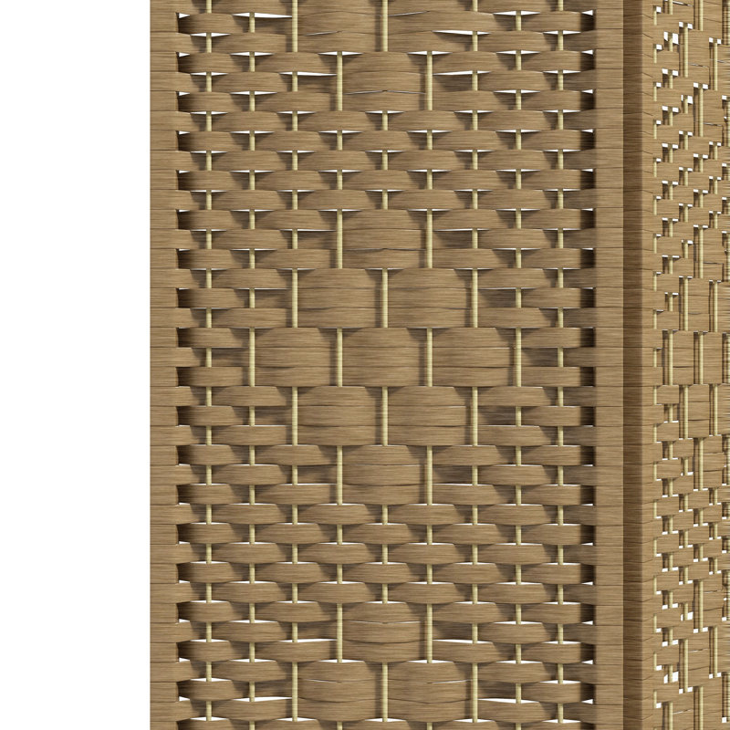 Cloison pliante à 4 panneaux pour cloison d'intimité portable, L 63 po x H 67 po, 4, Bois naturel