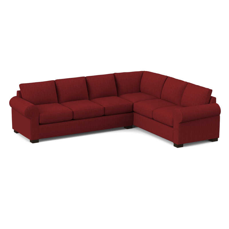119" Wide Corner Sectional, Dorset Cherry