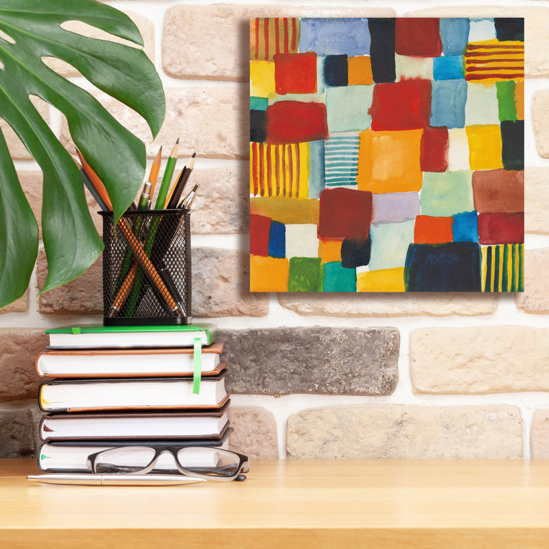  «City Block 1» par Cheryl Warrick, art mural sur toile, 12 po x 12 po