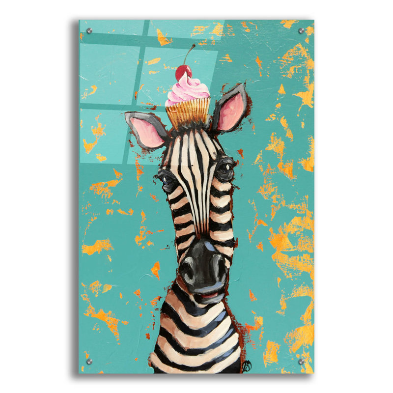 Epic Art «Zebra With Cherry Cupcake» par Lucia Ste «Zebra With Cherry Cupcake» par Lucia Stewart, H 36 po x l 24 po
