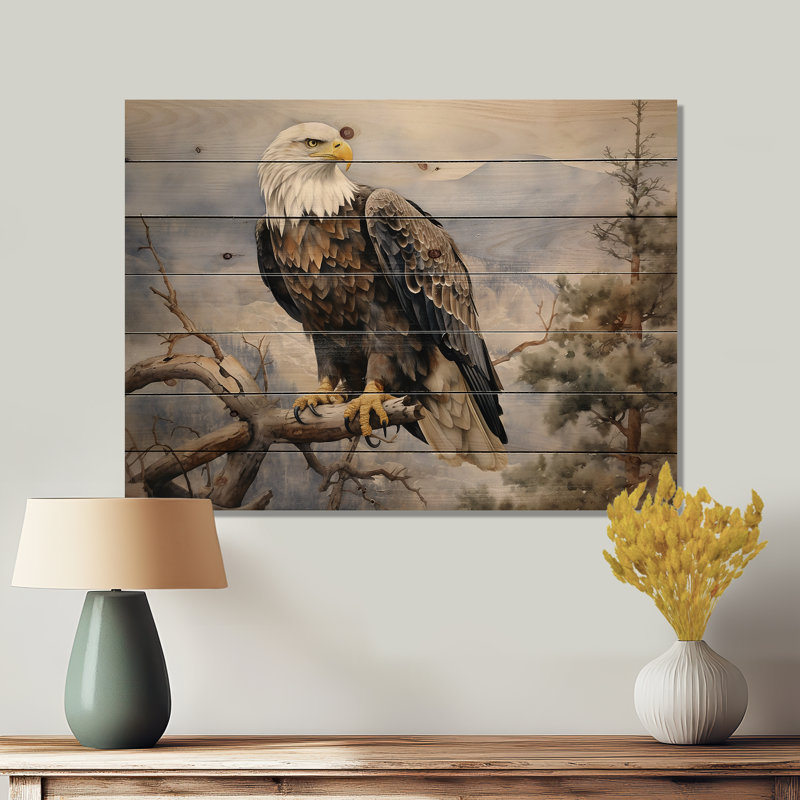 Giliana - Décoration murale animaux sur bois de pin naturel, H 30 po x l 40 po