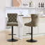 Tabourets de bar en similicuir à hauteur réglable, confortables pour la maison, le pub et la cuisine, couleur olive, 2 chaises avec dossier et assise, 2