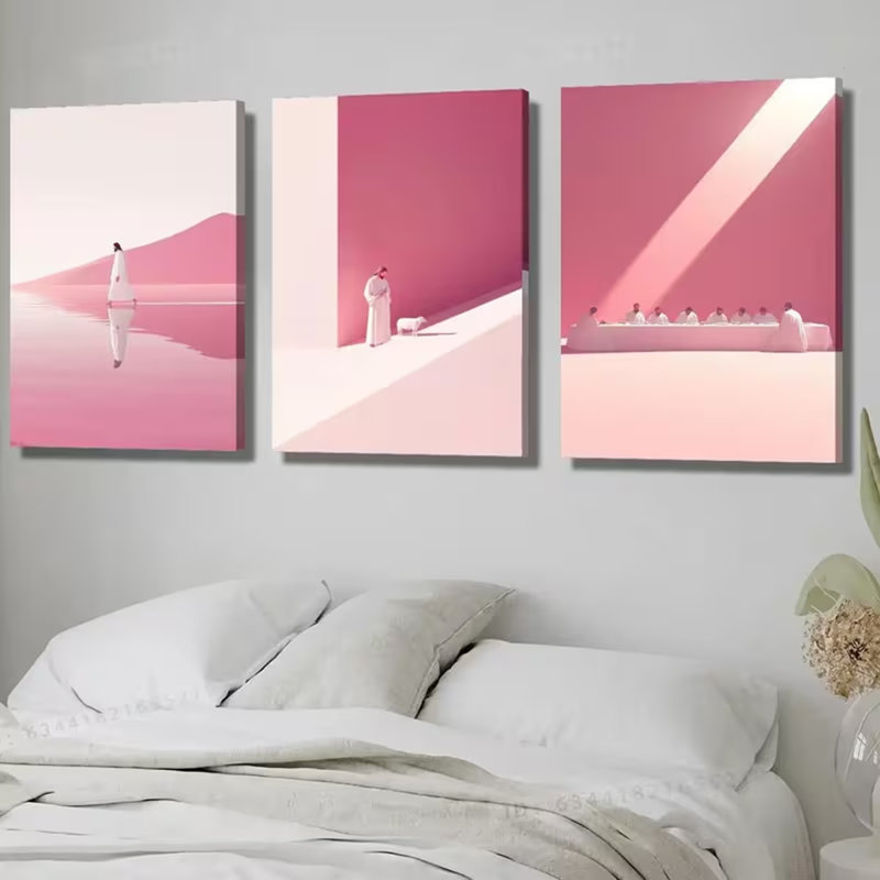 3 Piece Wrapped Canvas Print, 45 cm H x 90 cm W