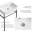Lavabo de salle de bain autoportant 24 po * 16,5 po * 34,65 po avec pieds en acier inoxydable et support mural en céramique cuve blanche