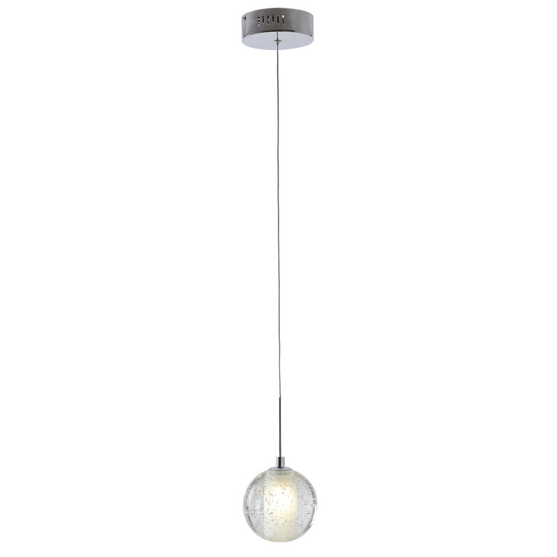Luminaire suspendu en forme de globe à 1 lumière Leonhardt, H 62,2 po x l 3,1 po x P 3,1 po