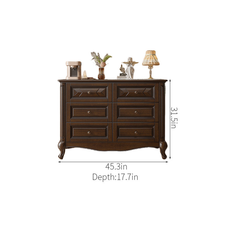 Commode d'appoint en bois massif Simple Simple, Brun foncé