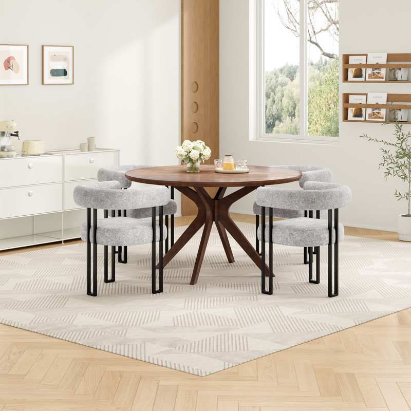 5-person Dining Set, Light Gray