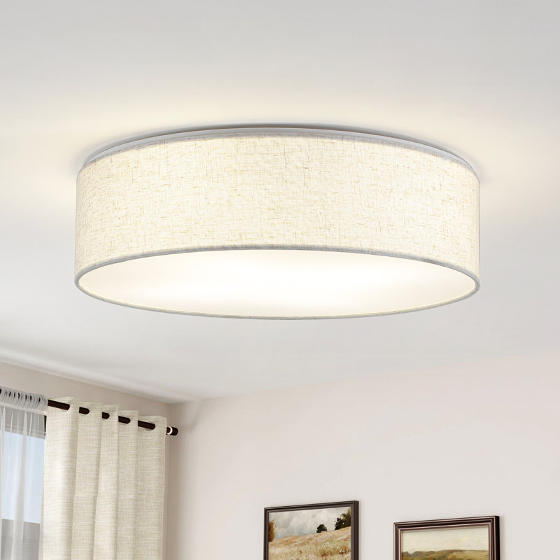 Plafonnier encastré 4 lumières 17,71 po de couleur blanc crème