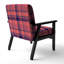 Fauteuil d'appoint rembourré à motif Blue Tartan-1896060899