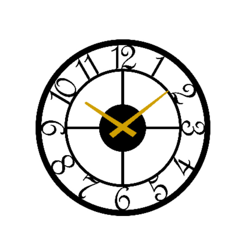 PLATINUM-Wall Clock Medium-, Black, Large
