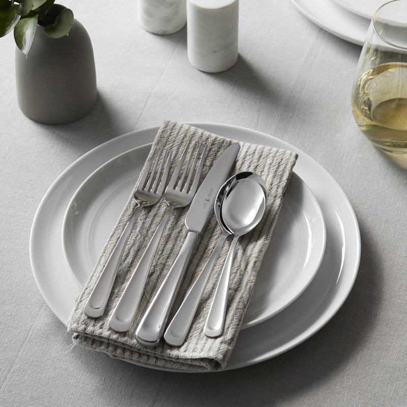 Silvano 45-Piece Stainless Steel Flatware Set with Mirror Finish