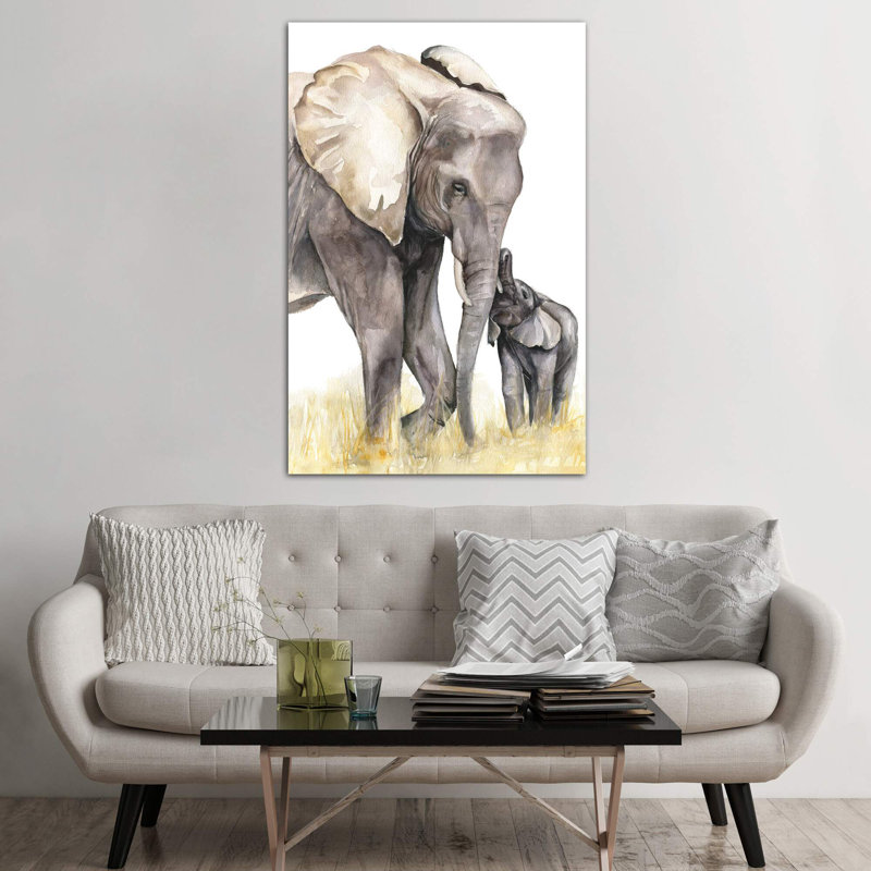 Décoration murale éléphant, Toile tendue, H 60 po x l 40po x P 1,5 po