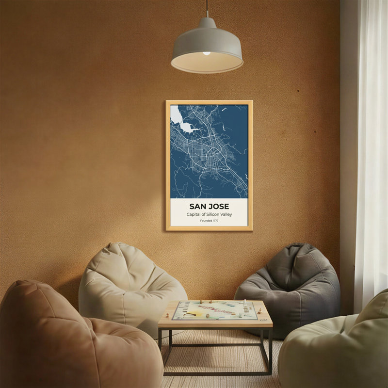 «Scenic & Cityscapes San Jose City Map Design Print»