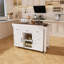 Îlot de cuisine extensible avec table de salle à manger, prise de courant et rangement sur roulettes, blanc