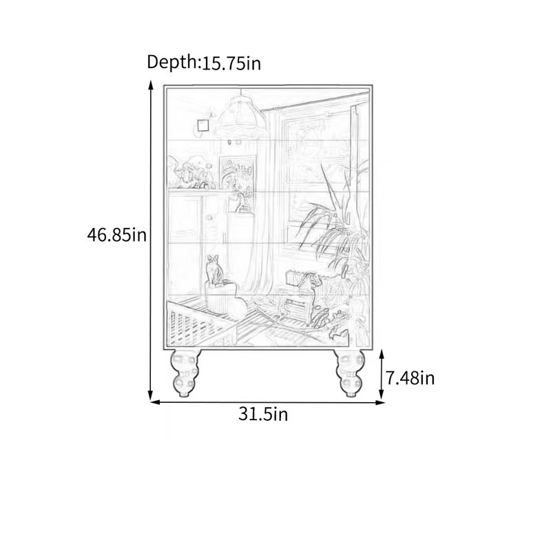 Armoire spacieuse à cadre en pin avec grands tiroirs
