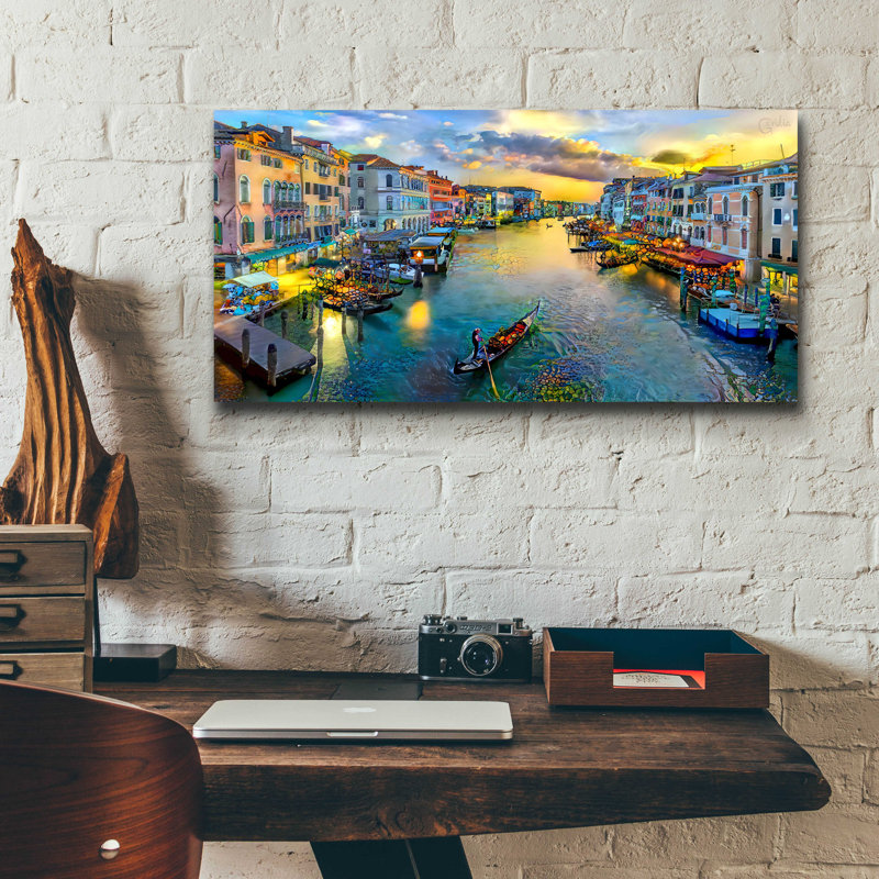 Grand canal de Venise, Italie, par Pierre Gavidia - impression sans cadre, H 12 po x l 24 po x P 0,2 po