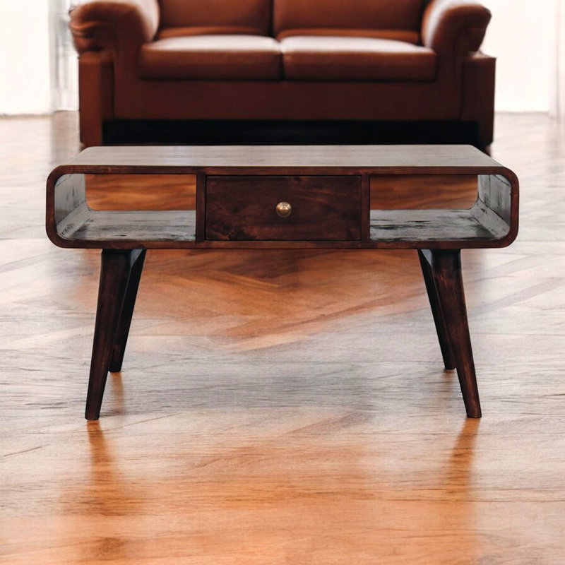 Solid Wood Curved California Coffee Table