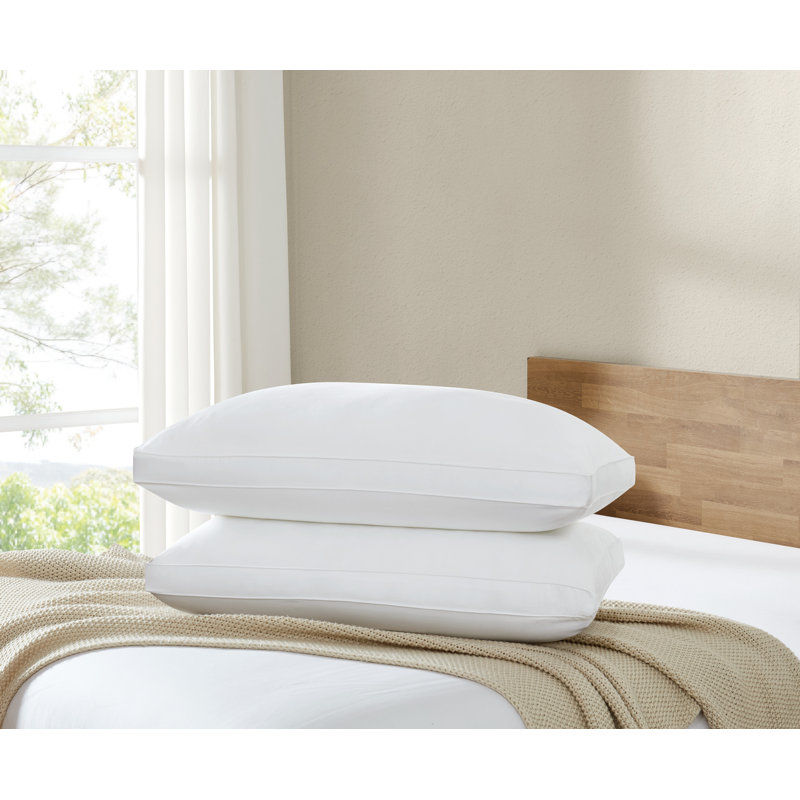 Brooklyn Loom Hotel Gusset Bed Pillow Pair, Standard, White