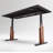 Leather-Wrapped Height Adjustable Desk with Steel Legs-872564656