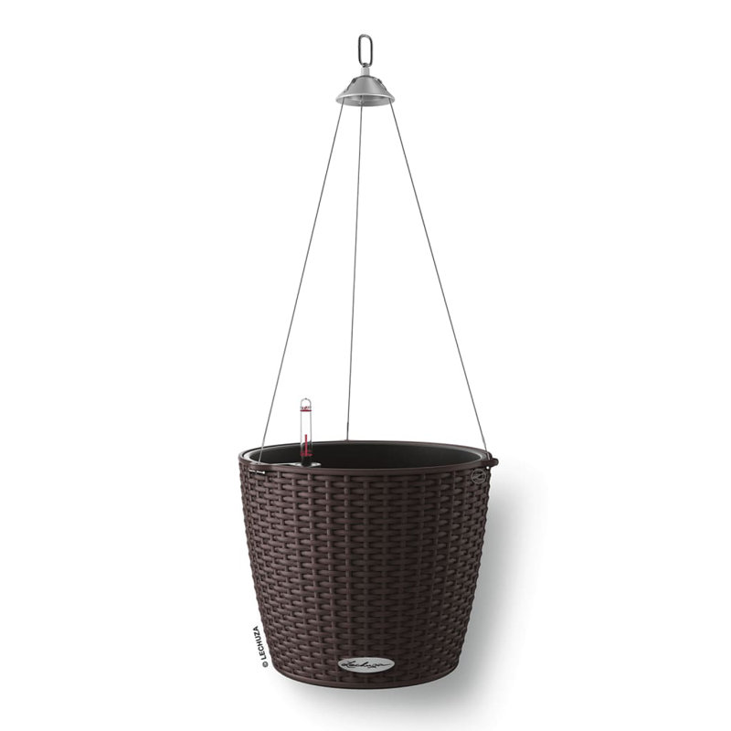 Hanging Planter, Mocha, 23cm H x 27cm W x 27cm D