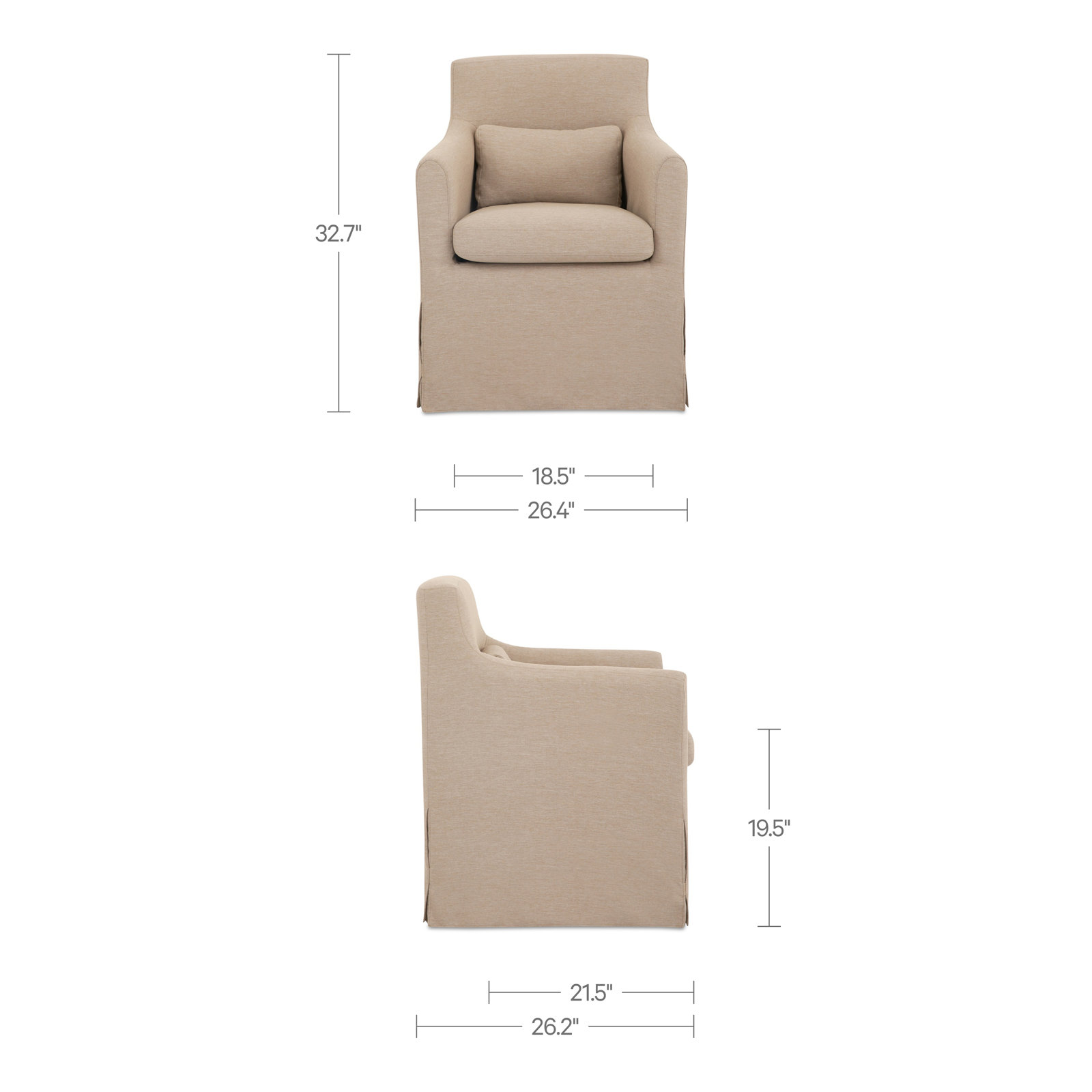 Patio Armchair, Dune Performance Fabric
