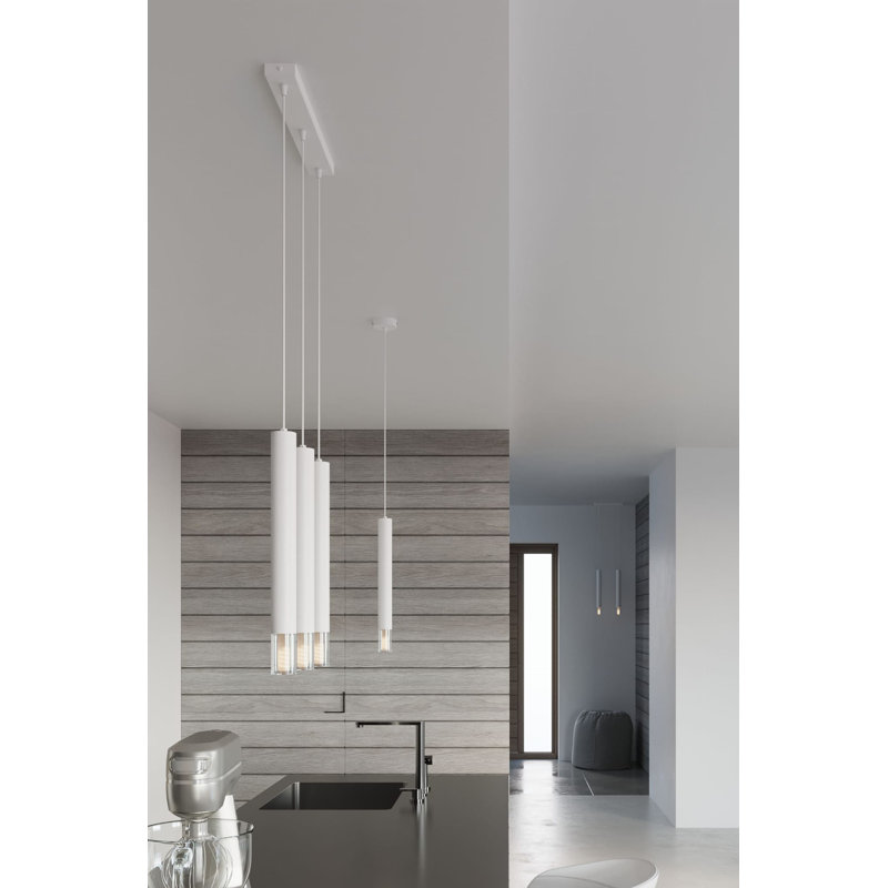 Jene 2 - Light Kitchen Island;Cylinder;Cluster Pendant, White