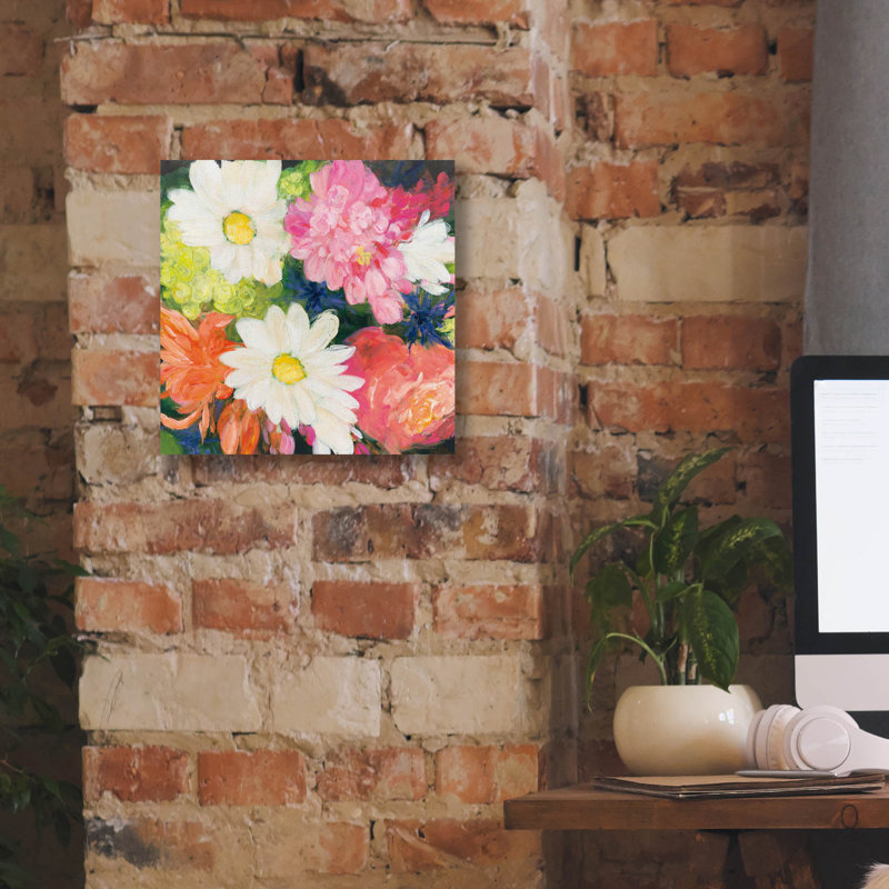 "Floral Spectacular 2" par Julia Purinton, art mural sur toile, H 12 po x l 12 po x P 0,75 po
