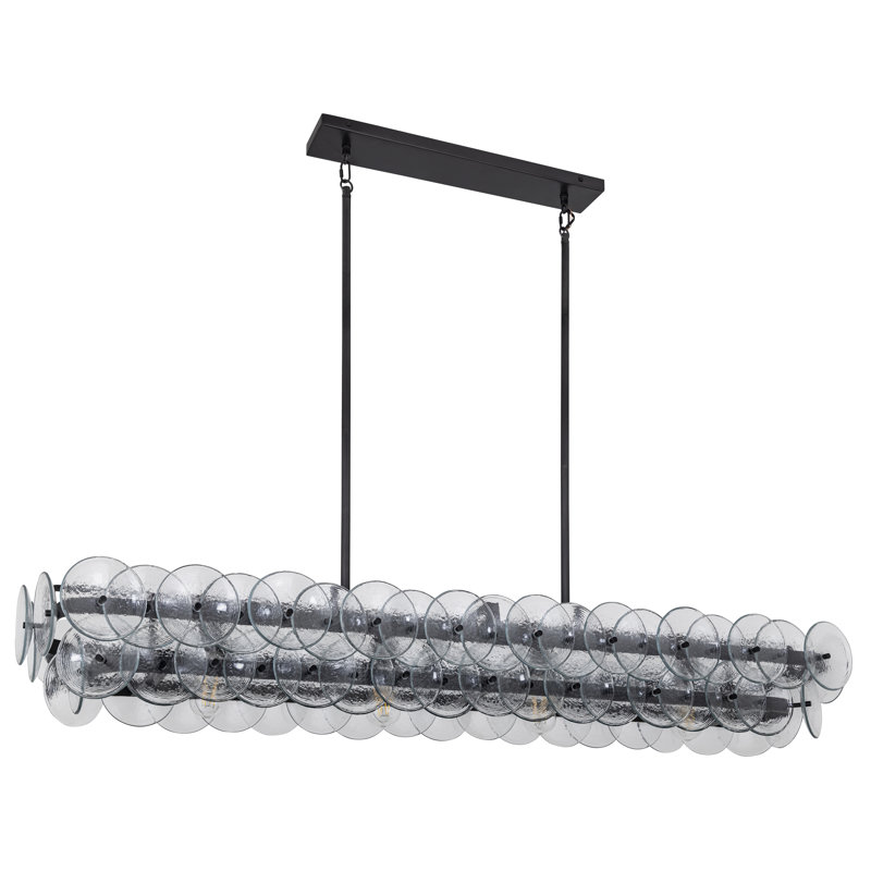 Luminaire suspendu Loren, Bronze industriel / transparent texturé