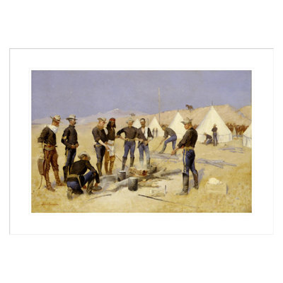 Roasting the Christmas Beef in a Cavalry Camp by Frederic Remington -Framed Giclee Print
