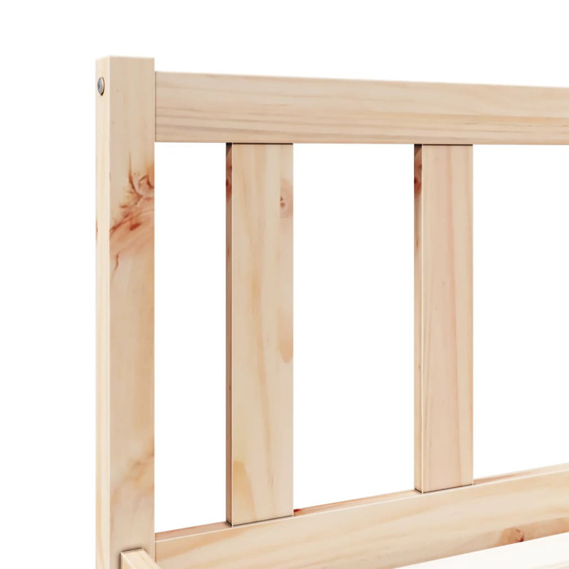 Deron Solid Wood Bed, Super King (6'), natural