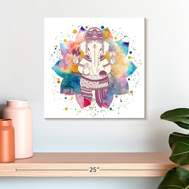 Éclaboussure de peinture Javetta, Lord Ganesh, H 16 po x l 16 po