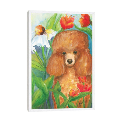 Garden Poodle 1 Piece Painting on Canvas