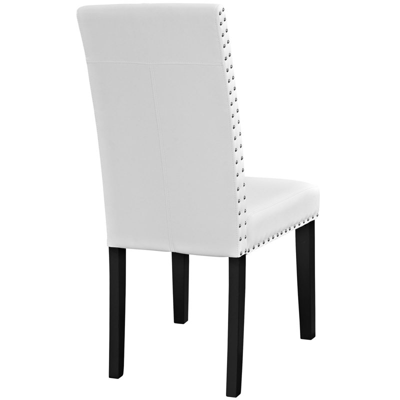 Chaise parsons rembourrée en noir, Blanc