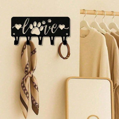 Art mural noir en métal imperméable, crochets utilitaires robustes et durables, décoration murale pour la maison, le salon, le balcon, la salle de bain, le Nouvel An intérieur, l'extérieur