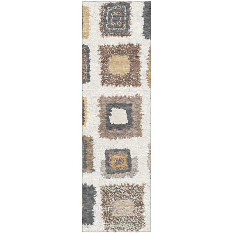 Premium Machine Washable Ariel Geometric Rug, Runner 2'3" x 7'6"
