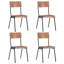Wolfgang 46cm H Metal Stacking Side Chair in Brown-129508709-129508710