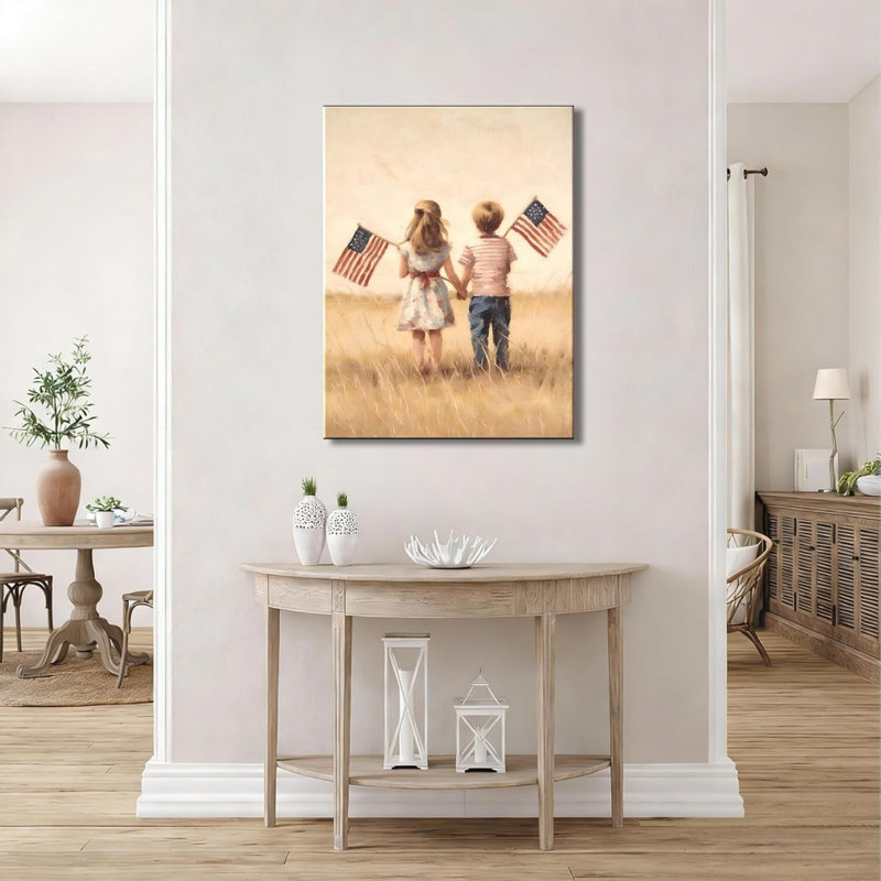Art mural sur toile 20 x 30 pouces, "Family Day", drapeau à thème famille