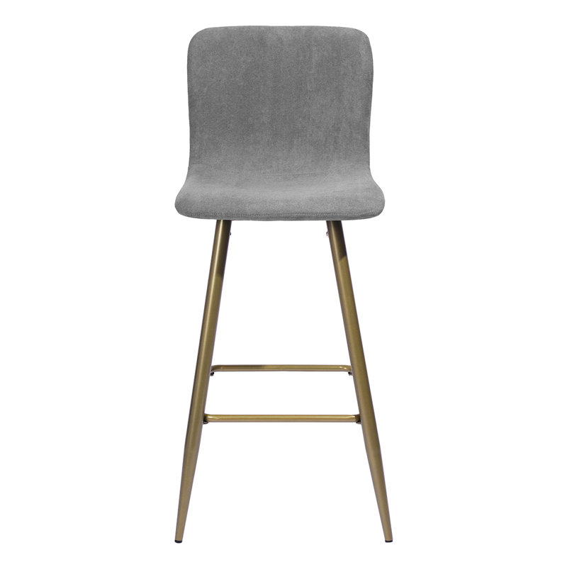 Fuhrman Upholstered Counter Stool with Metal Frame, Dark Grey