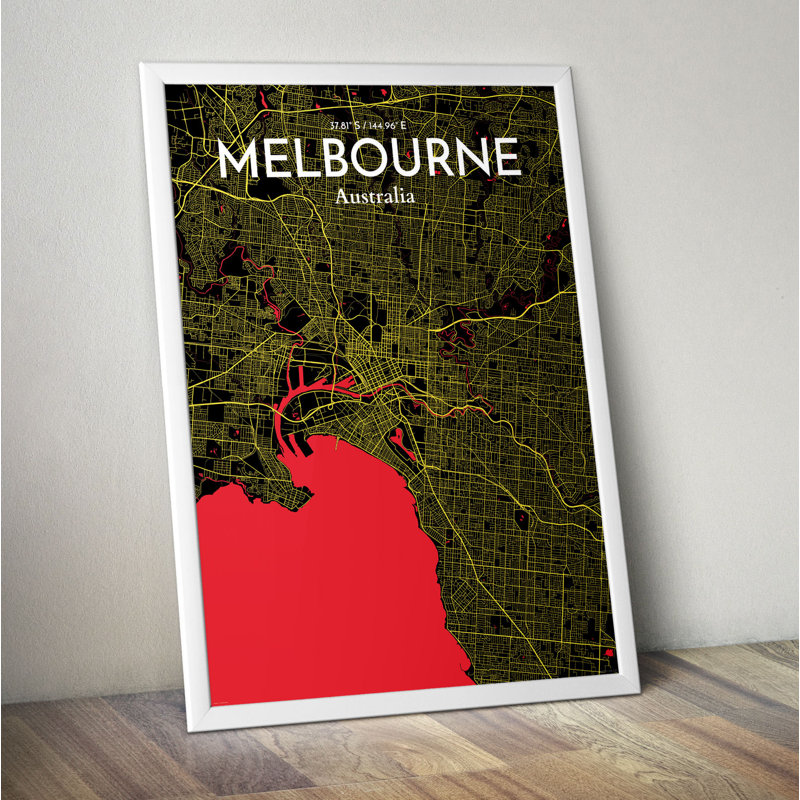 Melbourne - No Frame Print, 91.4cm H x 61cm W x 0.13cm D
