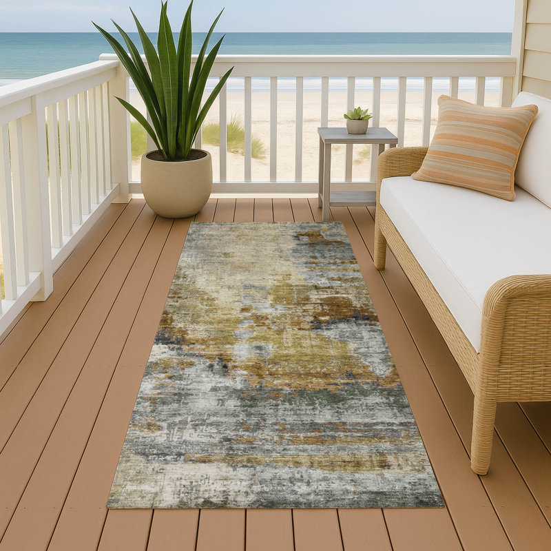Tapis abstrait intérieur / extérieur lavable à la machine Chantille ACN2300, Tapis de couloir 2 pi 3 po x 7 pi 6 po