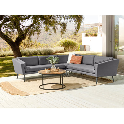 Cimarr 243cm Wide Outdoor L-Shaped Patio Sectional with Cushions