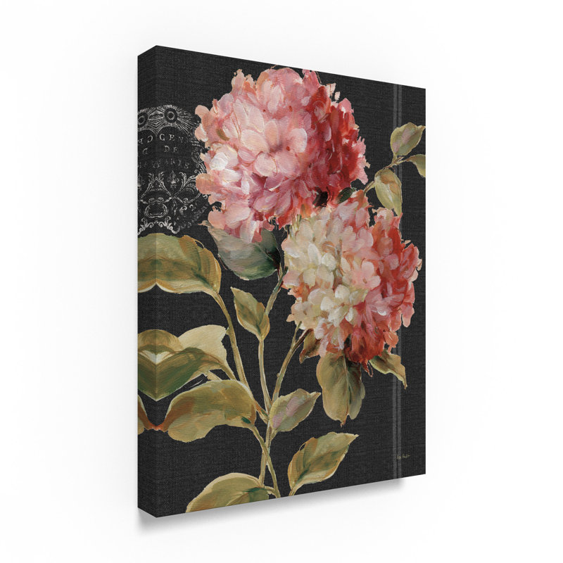 Harmonious Hydrangeas Pink and Green Canvas Wall Art