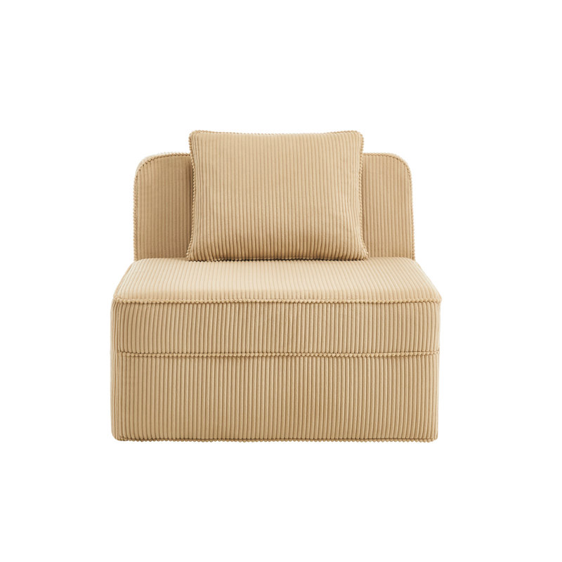 Canapé sans accoudoirs avec coussin Velours côtelé Martha, Camel Corduroy